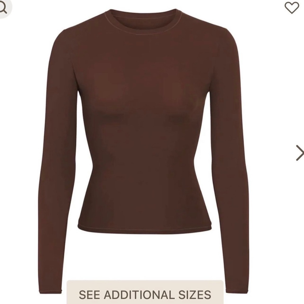 skims fits everybody long sleeve top in cocoa